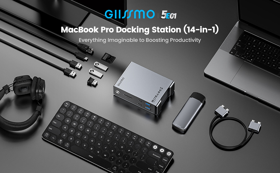 Amazon.com: MacBook Pro Docking Station, 14-in-2 Dual USB C