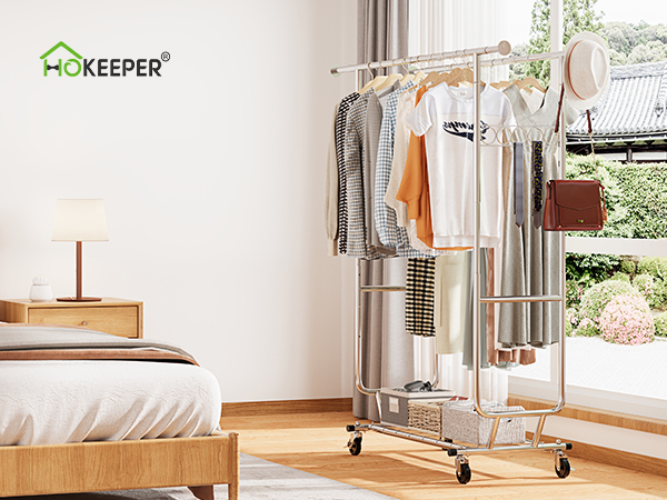 Amazon｜HOKEEPER ハンガーラック パイプハンガーラック 耐荷重150KG