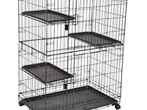 Amazon.co.jp: Amazon Basics Cat Cage, Large, 3 Tiers, 35.8 x 22.4