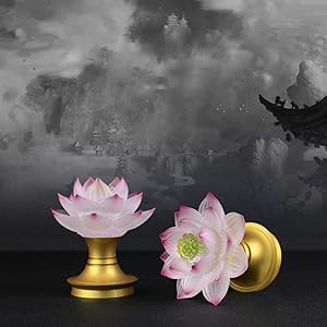 Amazon｜蓮華灯 蓮の花 瑠璃 蓮の花 造花 光る蓮の花 仏花 ロータス