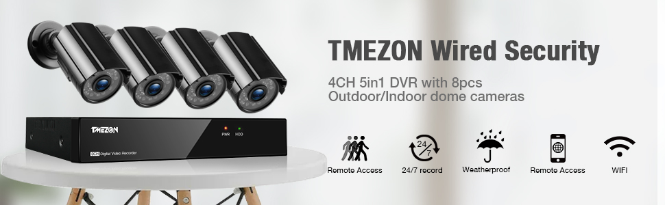 Amazon.co.jp: TMEZON 防犯カメラセット 4CH防犯防犯レコーダー＆ HD