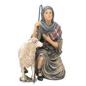 Nativity Shepherds and Angel for Three Kings Gifts 10 inch