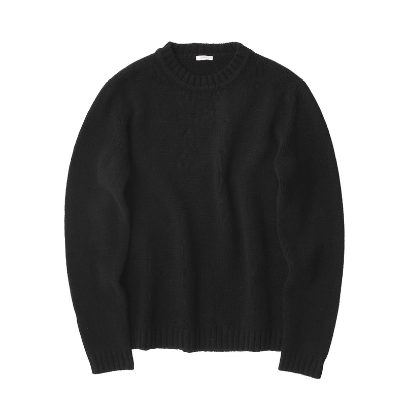 カシミヤ ミドルゲージクルーニット ブラック – MINIMAL WARDROBE