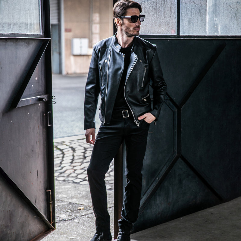 1PIU1UGUALE3 × FIXER】 STRETCH LEATHER SEMI W-RIDERS – MINIMAL