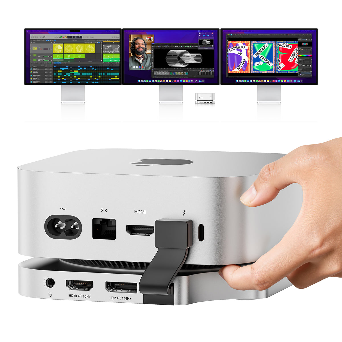 Minisopuru Mac Mini Hub & Stand with SSD Enclosure for Mac Mini M4/M4