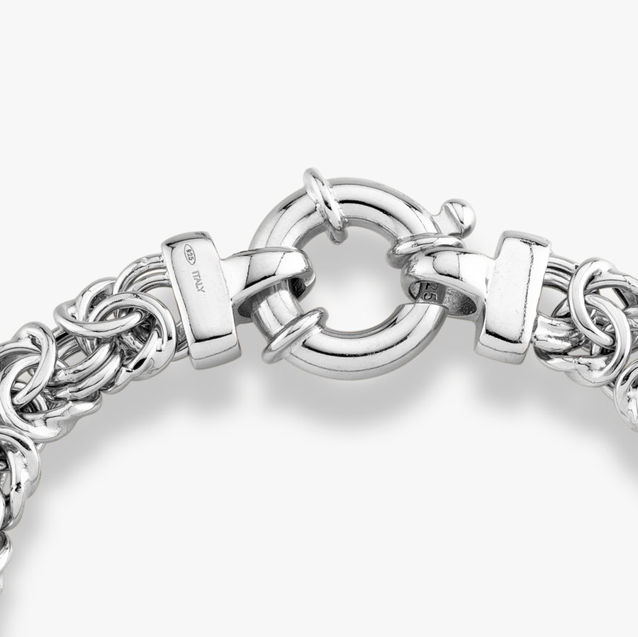 Byzantine Bracelet in Sterling Silver, 9mm – Miabella