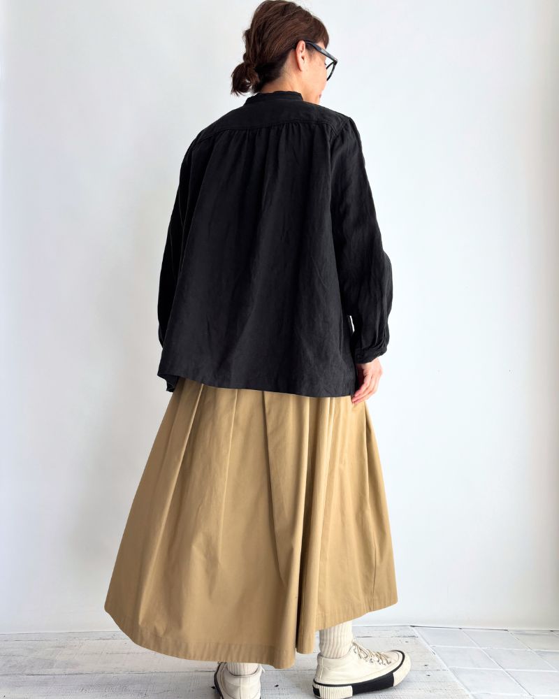 French Linen Frill Shirt by ichi Antiquite's | 100% Linen