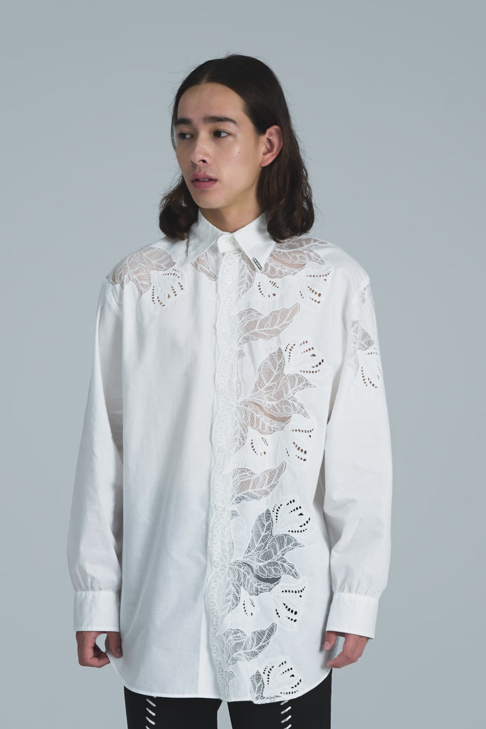 Lace Docking Dress Shirt – MIKAGE SHIN