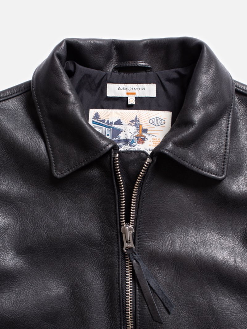 Nudie Jeans Eddy Rider Leather Jacket Black - Mildblend Supply Co