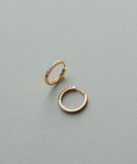 K18YG ダイヤモンド フープ ピアス（270844） ｜ women（ウィメンズ