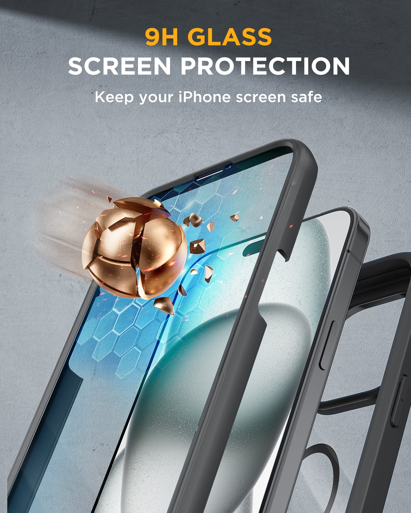 Miracase 360° Protection Case 9H Tempered Glass Phone Case with MagSaf