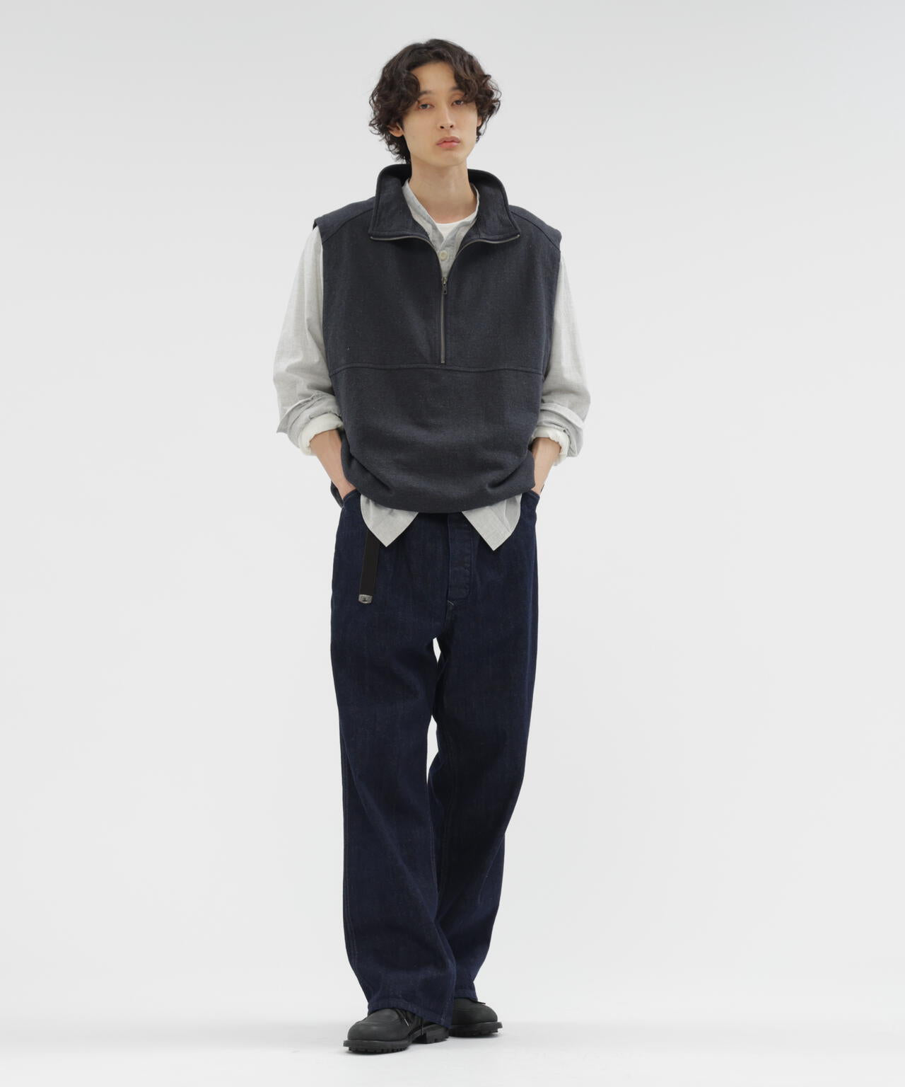 RECYCLED DENIM LOOPBACK JERSEY TOP | MARGARET HOWELL（マーガレット