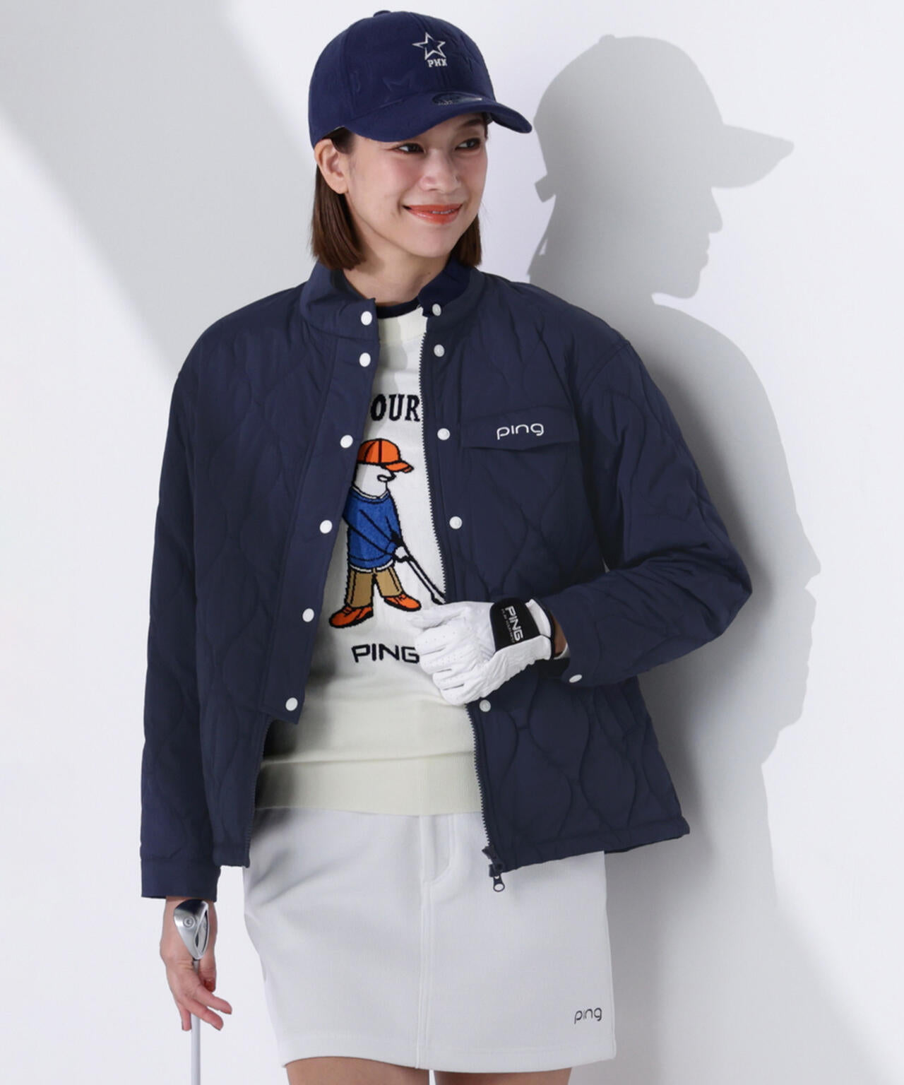 PING APPAREL】ストレッチタフタキルティングブルゾン ＜LADIES LINE