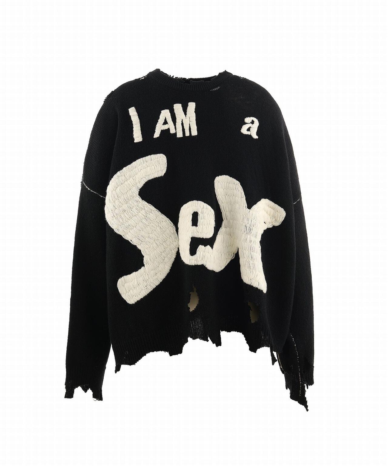 SAINT MICHAEL/セントマイケル/SP_CREW KNIT/I AM A/BLACK | ROYAL