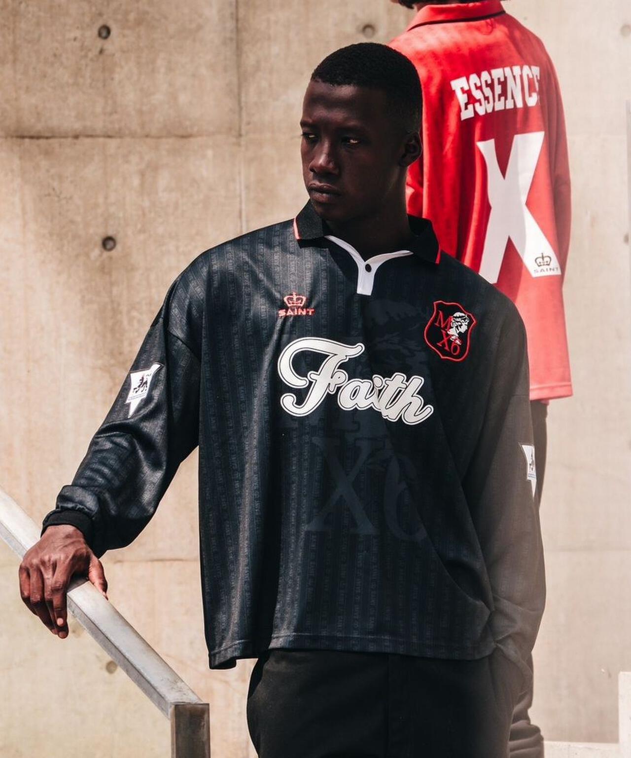 SAINT MICHAEL/セントマイケル/SOCCER SHIRT/FAITH/BLACK | ROYAL