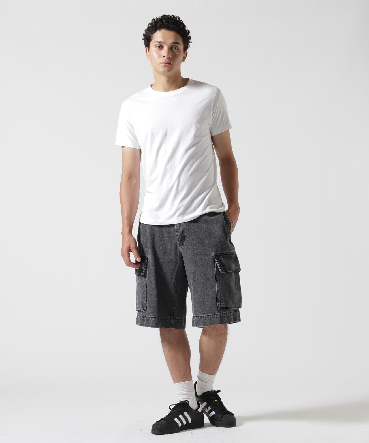 B omnivore/ビーオムニボー DENIM CARGO SHORTS デニムカーゴショーツ