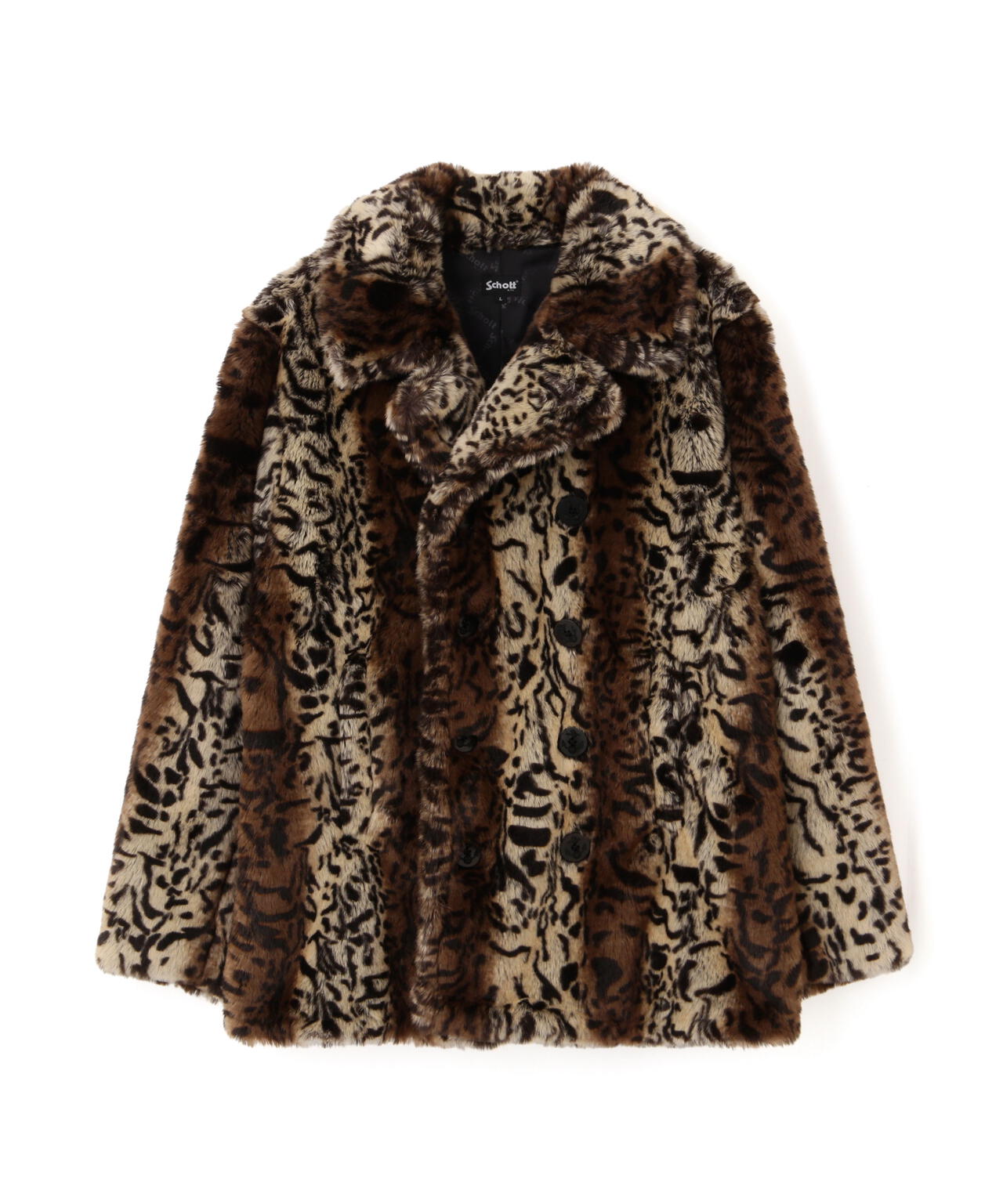 LEOPARD FUR PEACOAT/レオパード ファーコート | Schott（ショット