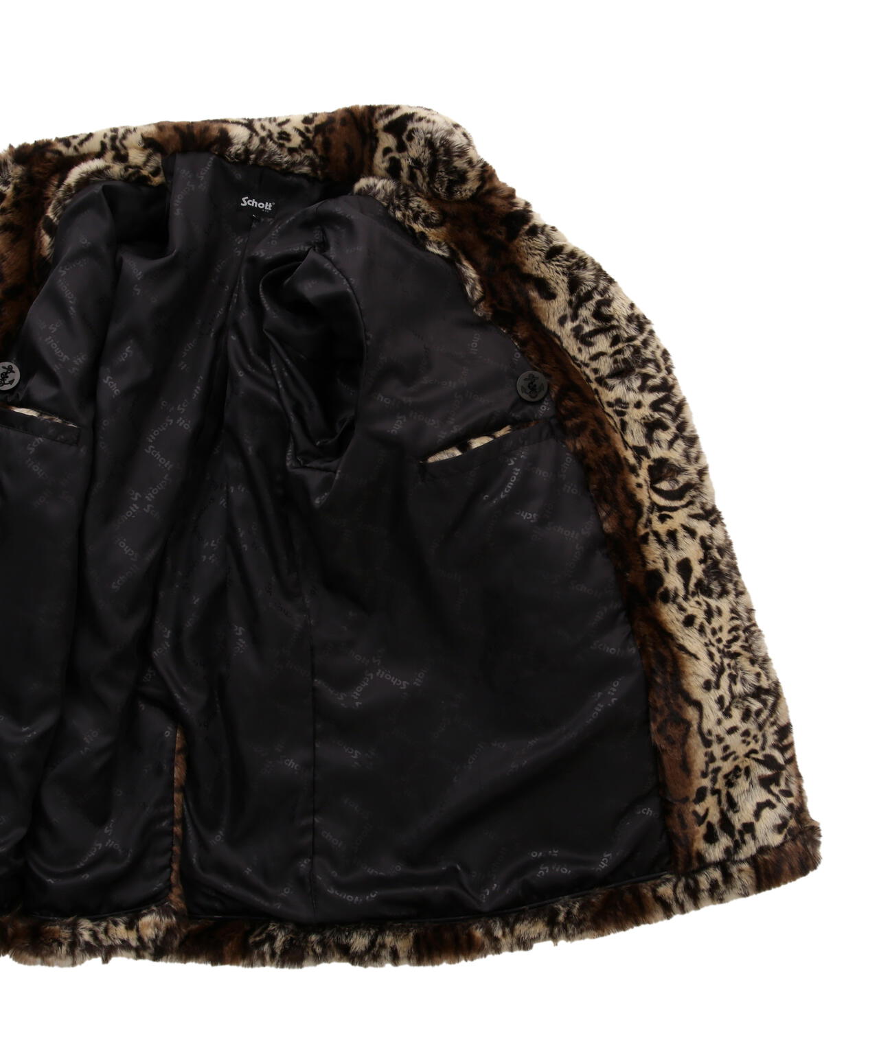 LEOPARD FUR PEACOAT/レオパード ファーコート | Schott（ショット