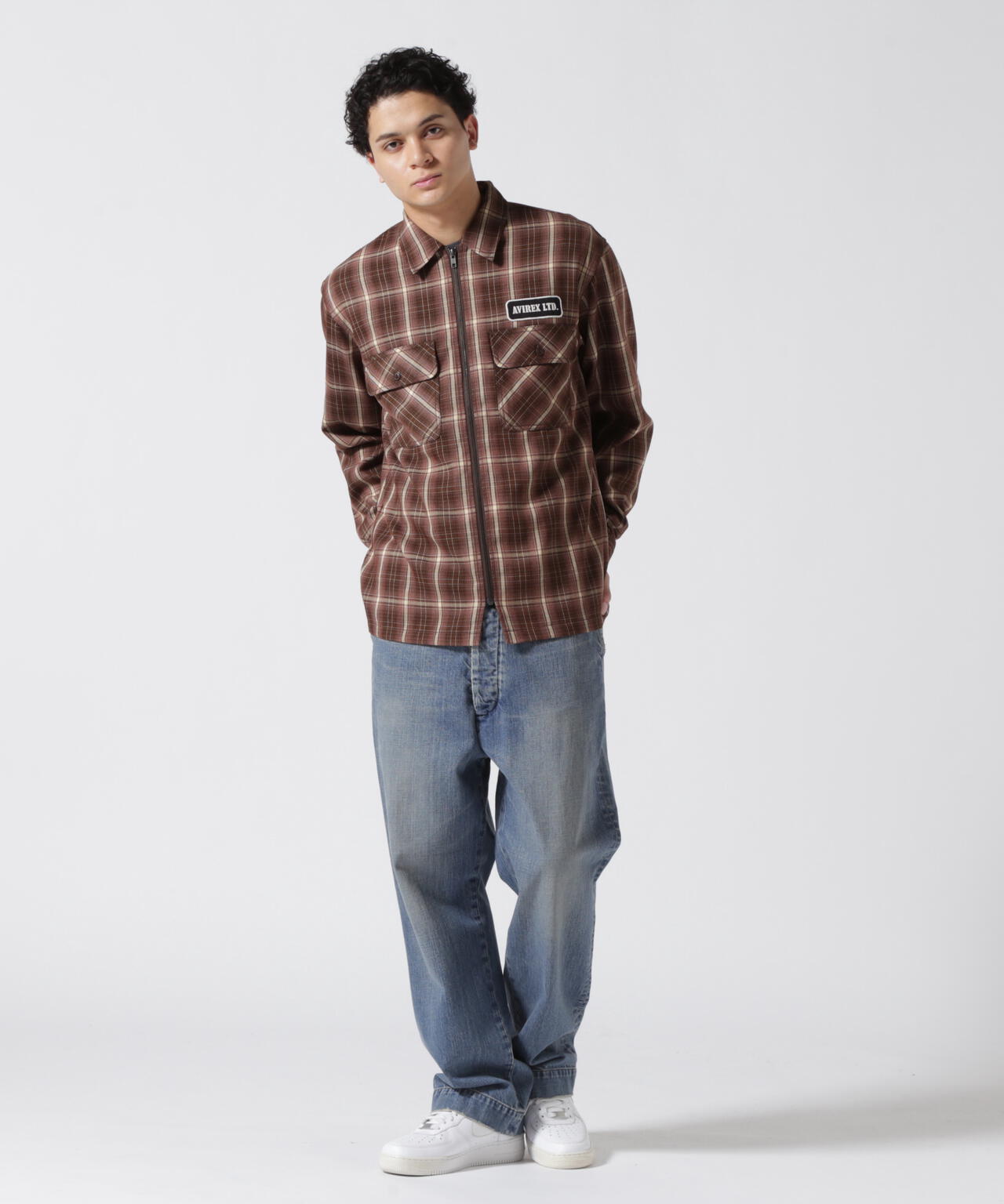 WEB&DEPOT限定》ZIP UP FLANNEL SHIRT / ジップアップ フランネル