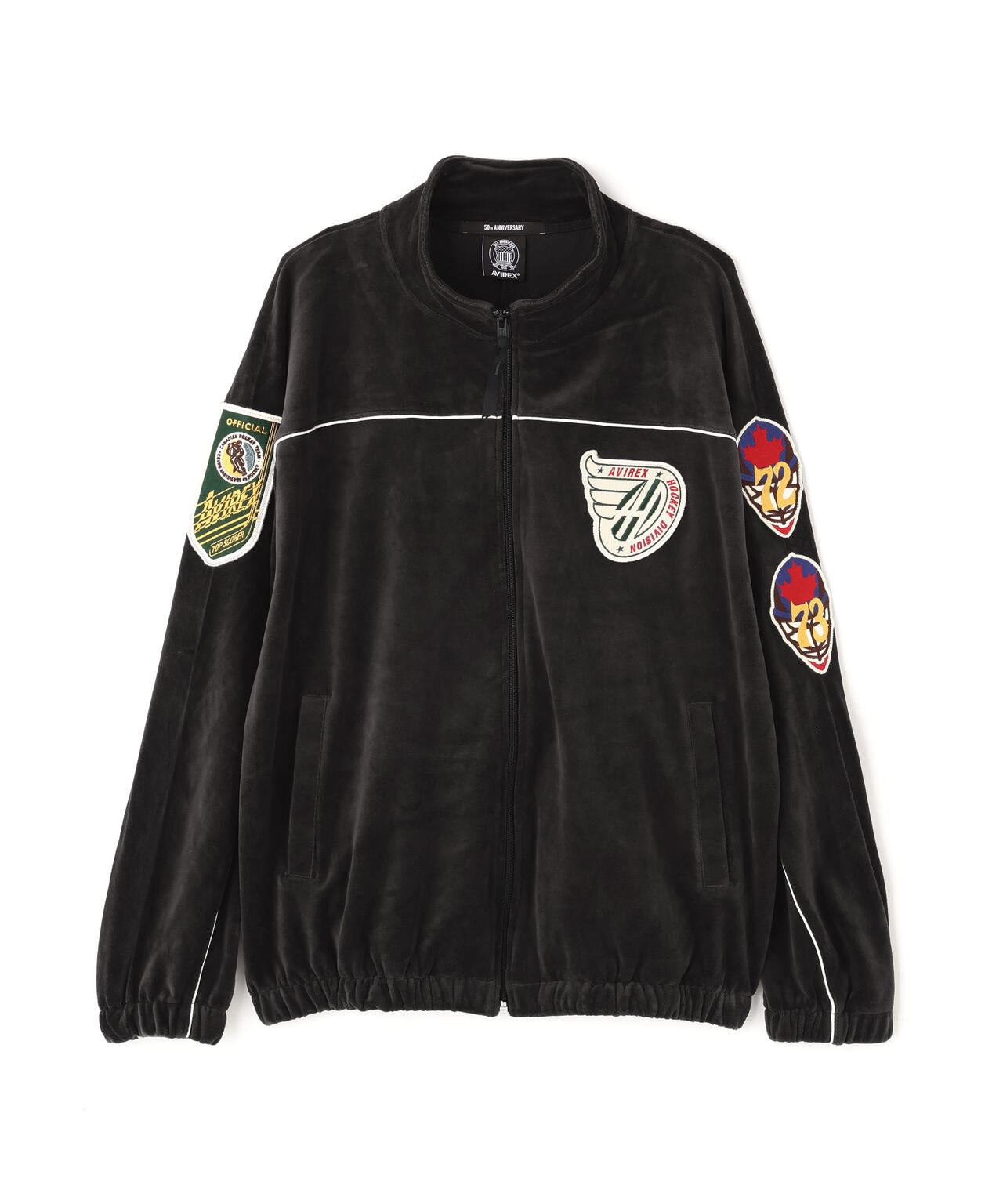 VELOUR RAGLAN SLEEVE STAND ZIP A.C.D | AVIREX（アヴィレックス