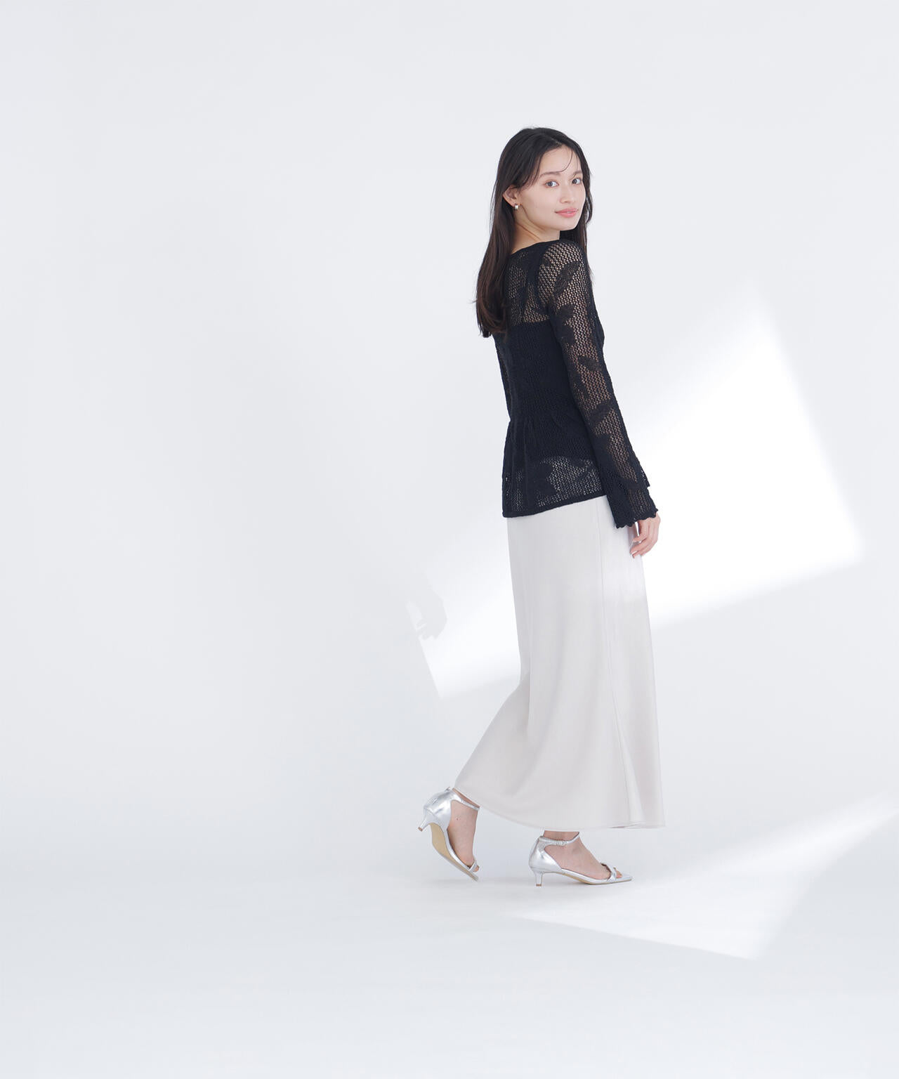 バイアスサテンナロースカート | NATURAL BEAUTY BASIC（ナチュラル