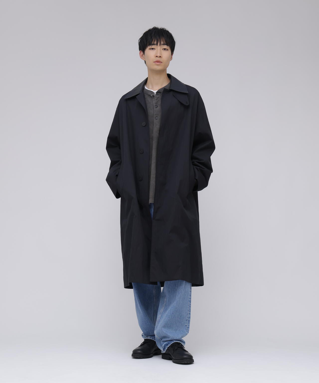 STUDIO NICHOLSON / WASHED WEATHER CLOTH TRENCH COAT | THE LIBRARY