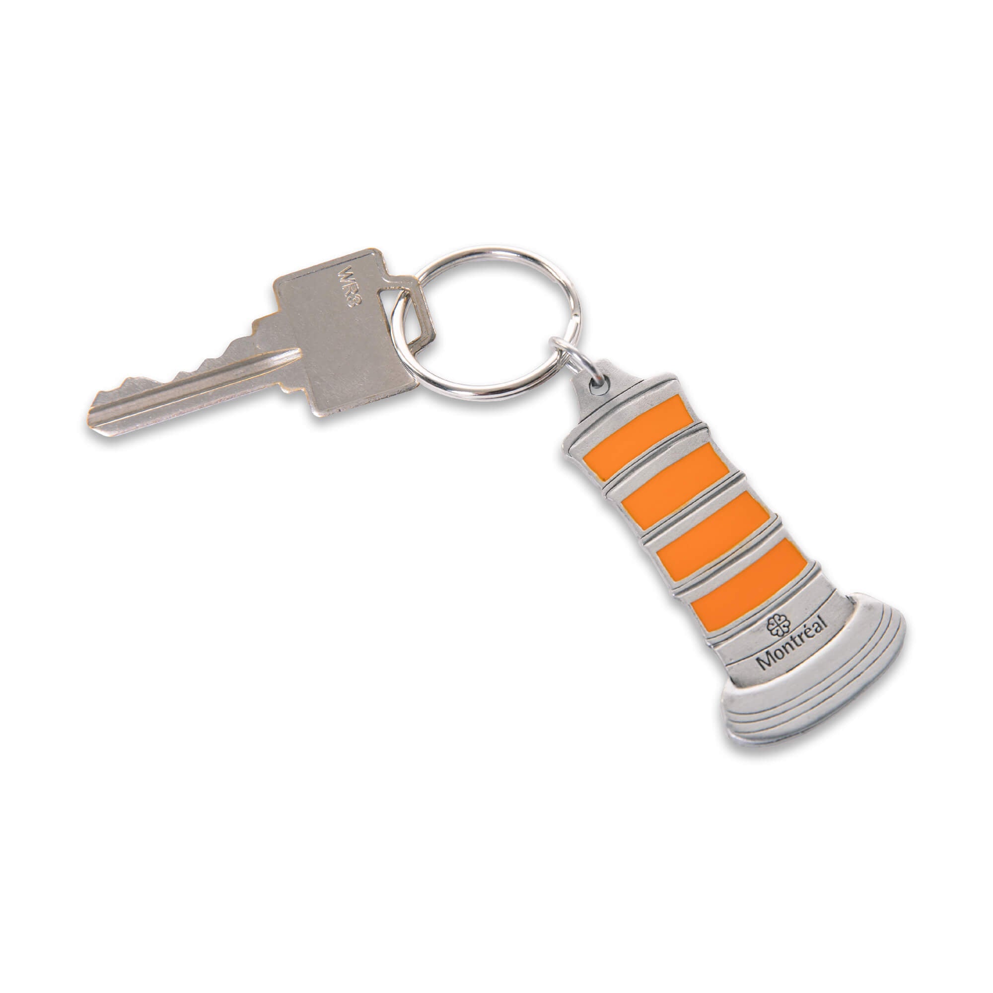 Orange Traffic Cone | Pewter Keychain | Montreal Gift Shop