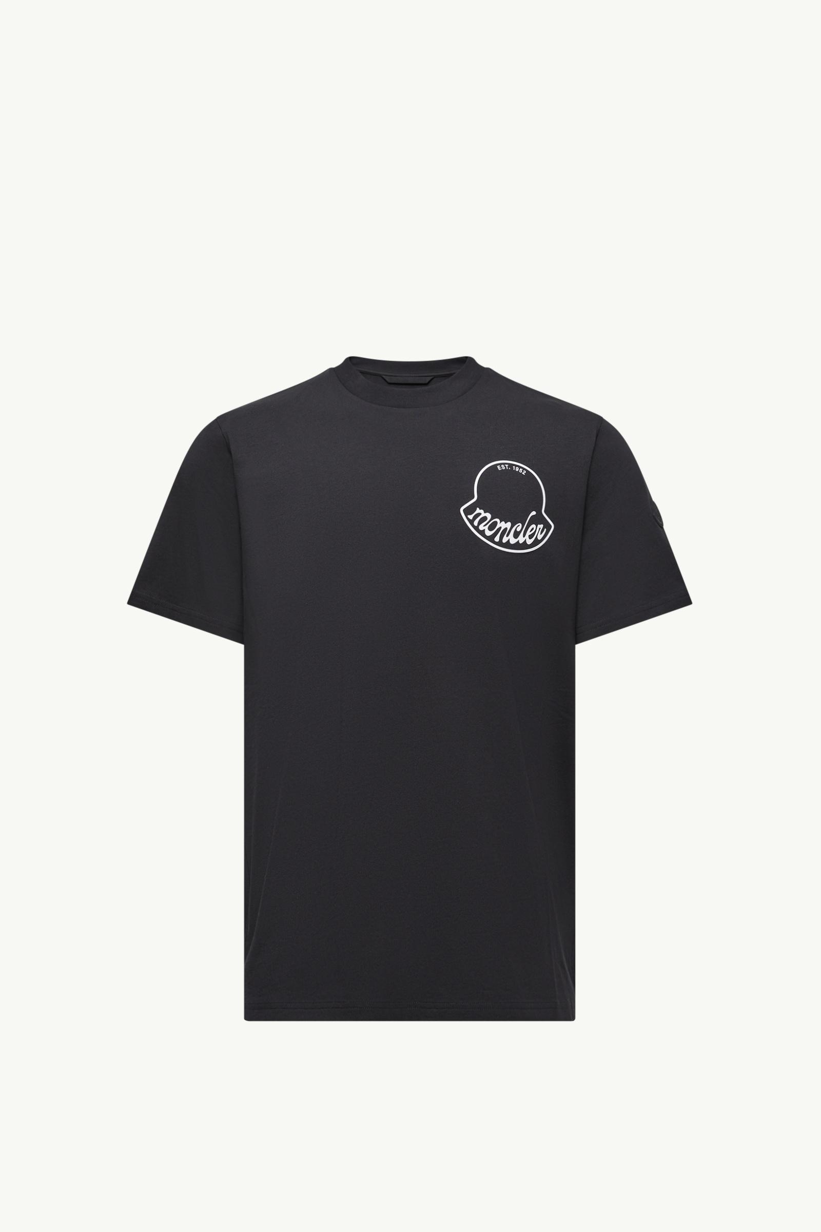 Black Logo Cotton T-Shirt - Polos & T-shirts for Men | Moncler US