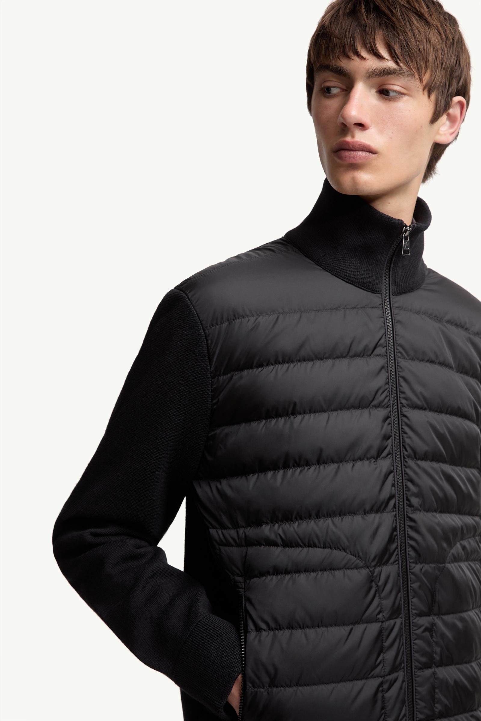Black Padded Zip-Up Cardigan - Sweaters & Cardigans for Men