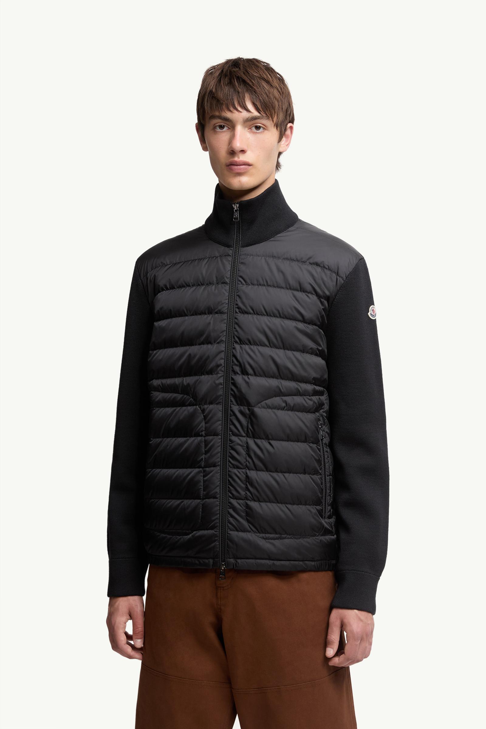 Black Padded Zip-Up Cardigan - Sweaters & Cardigans for Men