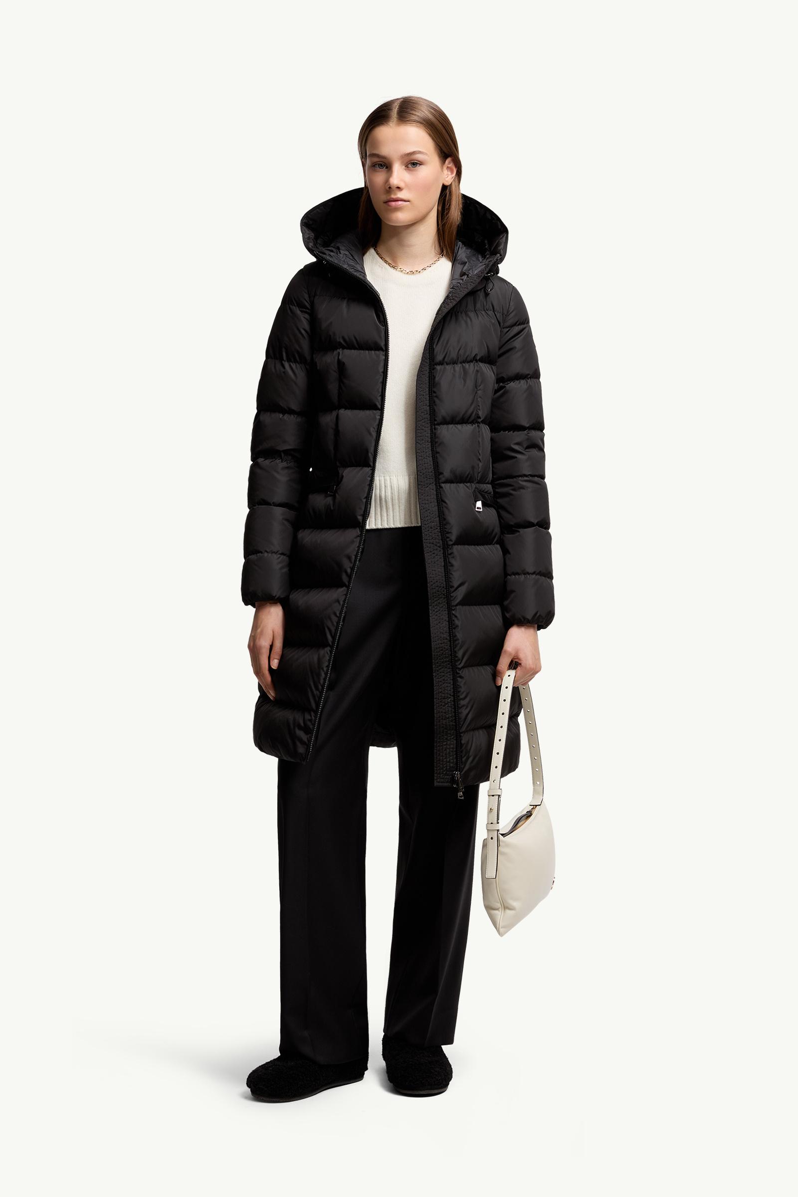 Black Avocette Hooded Long Down Jacket - Long Down Jackets for