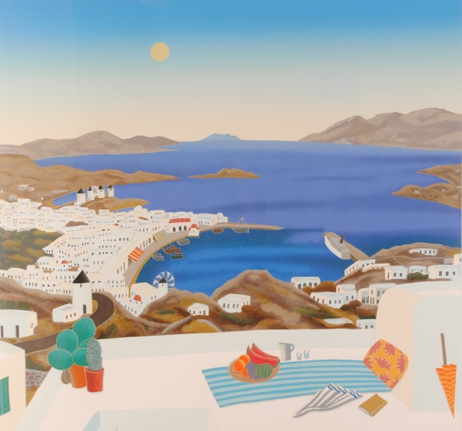 海の絵をシルクスクリーンの版画で制作したトーマス・マックナイトの海