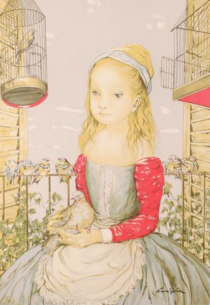 インテリアの絵画をリトグラフの版画で制作した藤田嗣治(レオナール