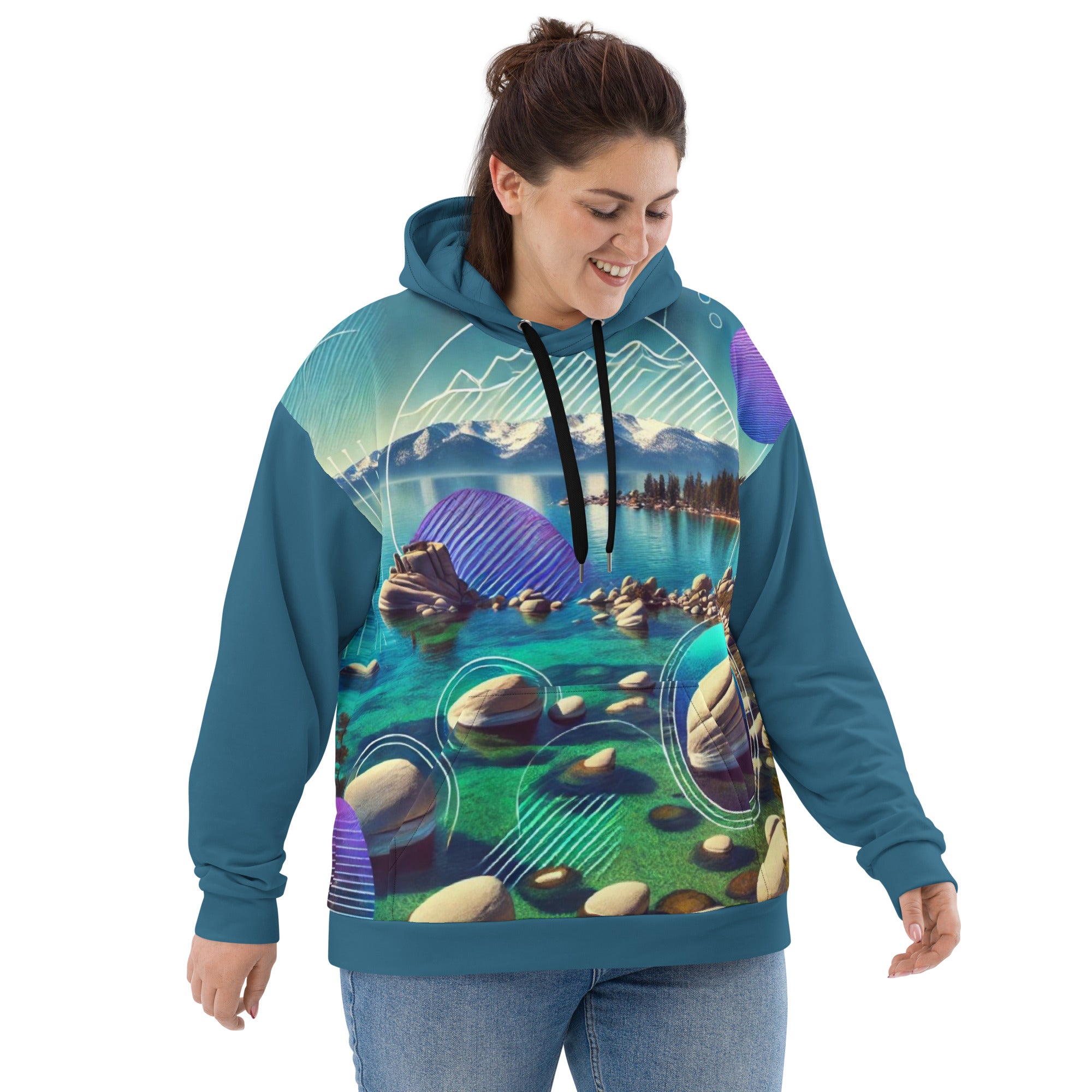 Lake Tahoe Graphic Hoodie - Adult All-Over Print Mountain Pullover