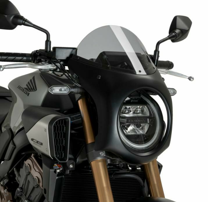 PUIG カーボンルックヘッドライトカウル Retro スモーク HONDA CB650R