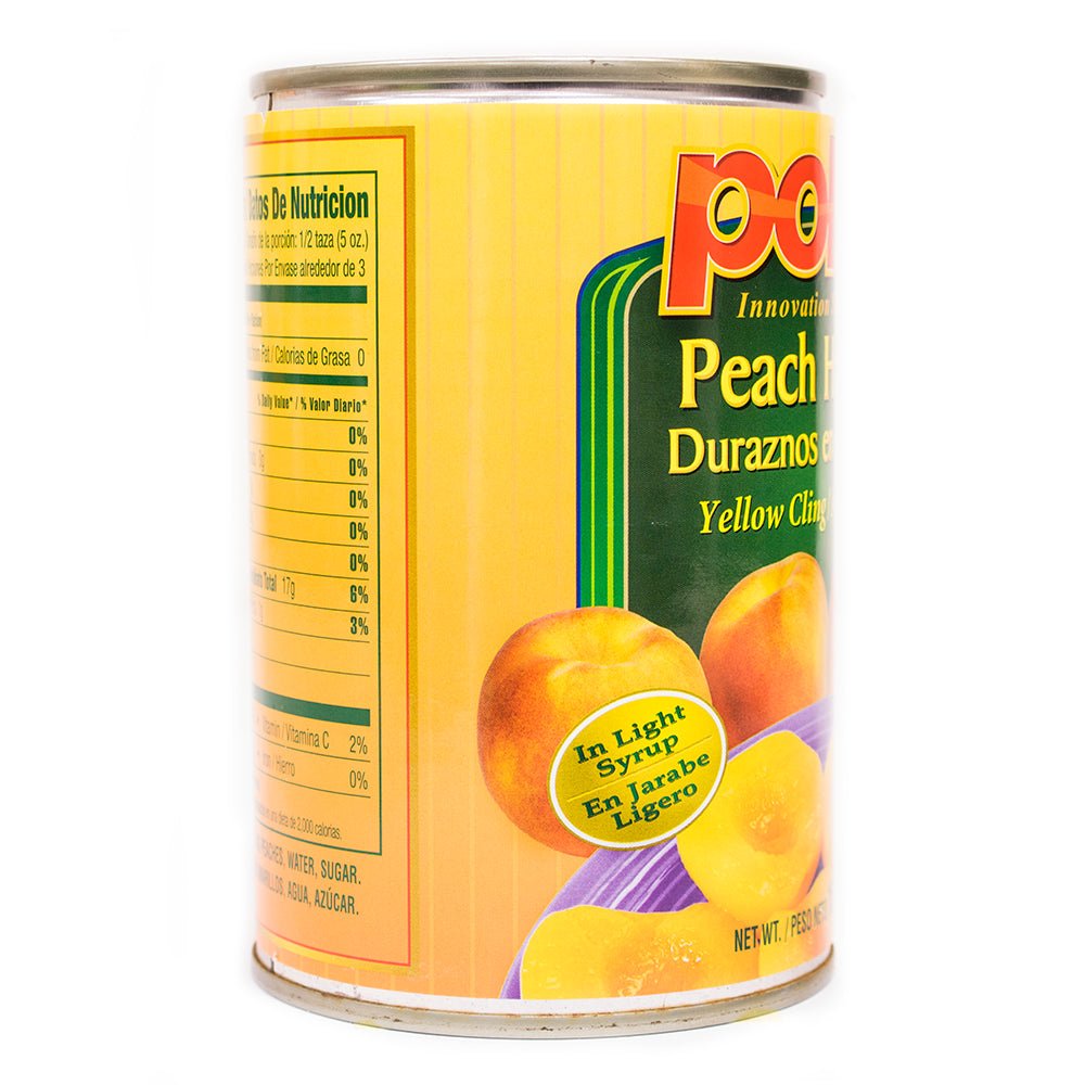 Peach Halves in Light Syrup 15 oz (Pack of 6 or 12) | MW Polar