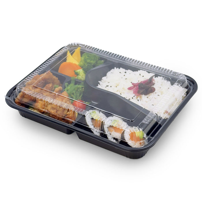TZ-306 PP Black Takeout Bento Box 10.4