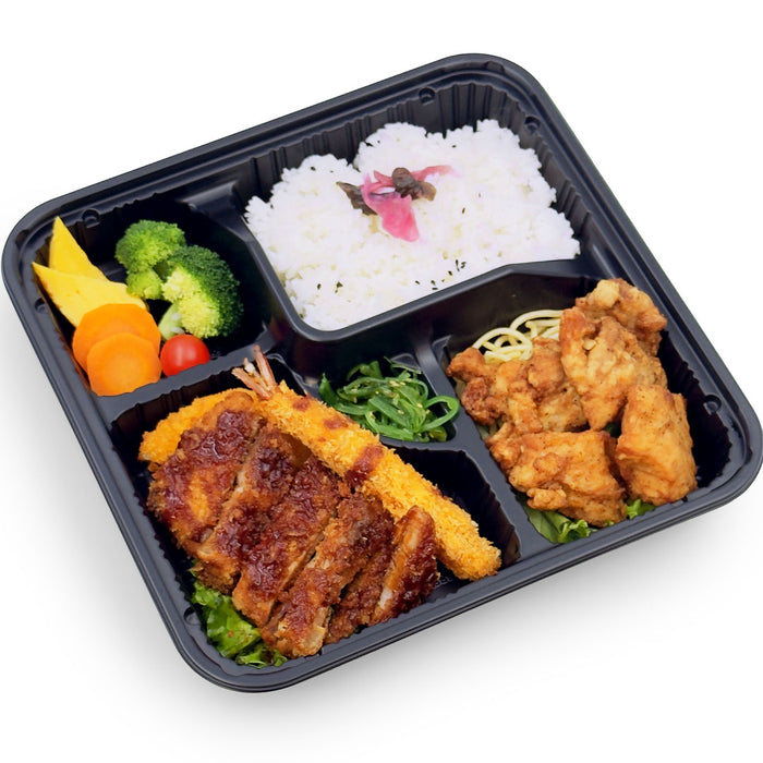 TZ-307 PP Black Takeout Bento Box 10.4