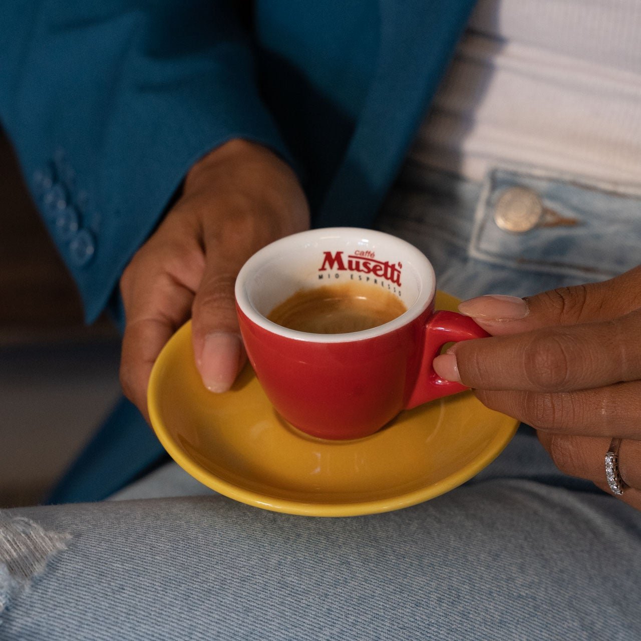 Set of 6 Musetti coffee cups with saucers - Rainbow