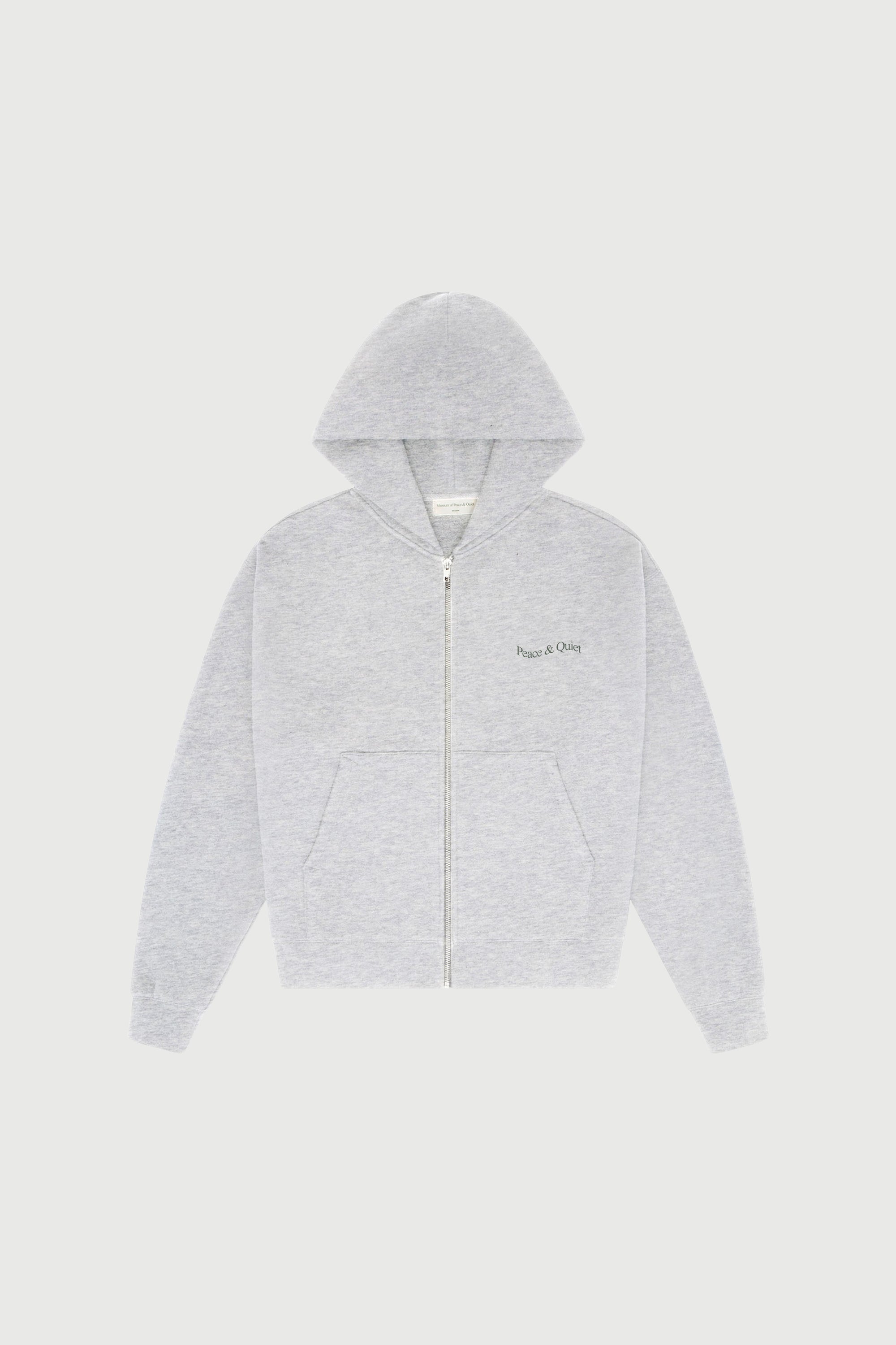 Wordmark Zip Up Hoodie - Heather — Museum of Peace & Quiet