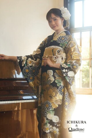 振袖専門店 オンディーヌの振袖 /緑色/青色/古典/桜柄/ E-1132 | My振袖