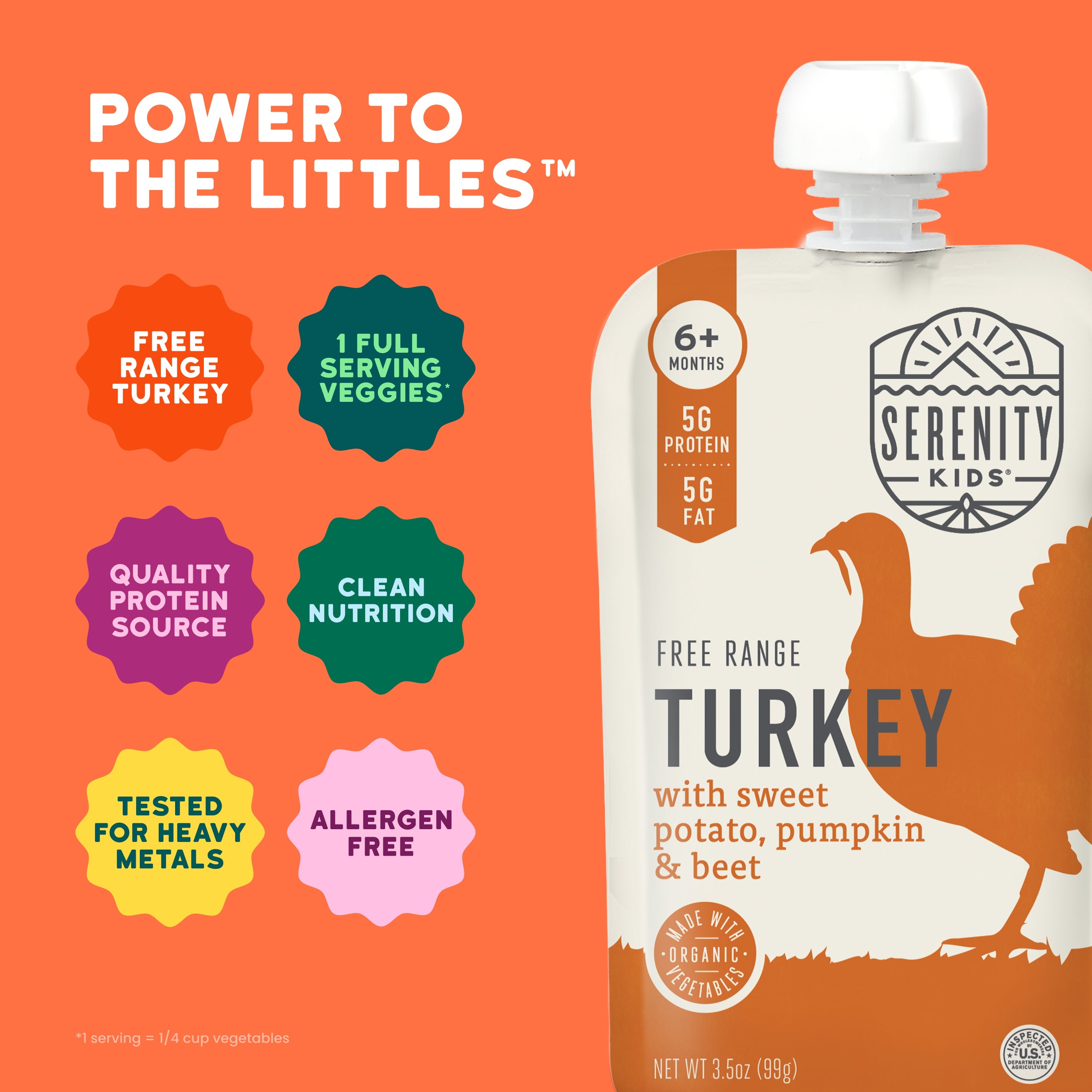 Turkey Baby Food Pouch // Organic Baby Food // Serenity Kids®