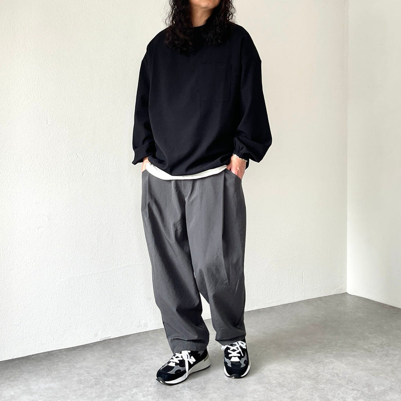 tuck wide pants / charcoal（タックワイドパンツ / チャコール