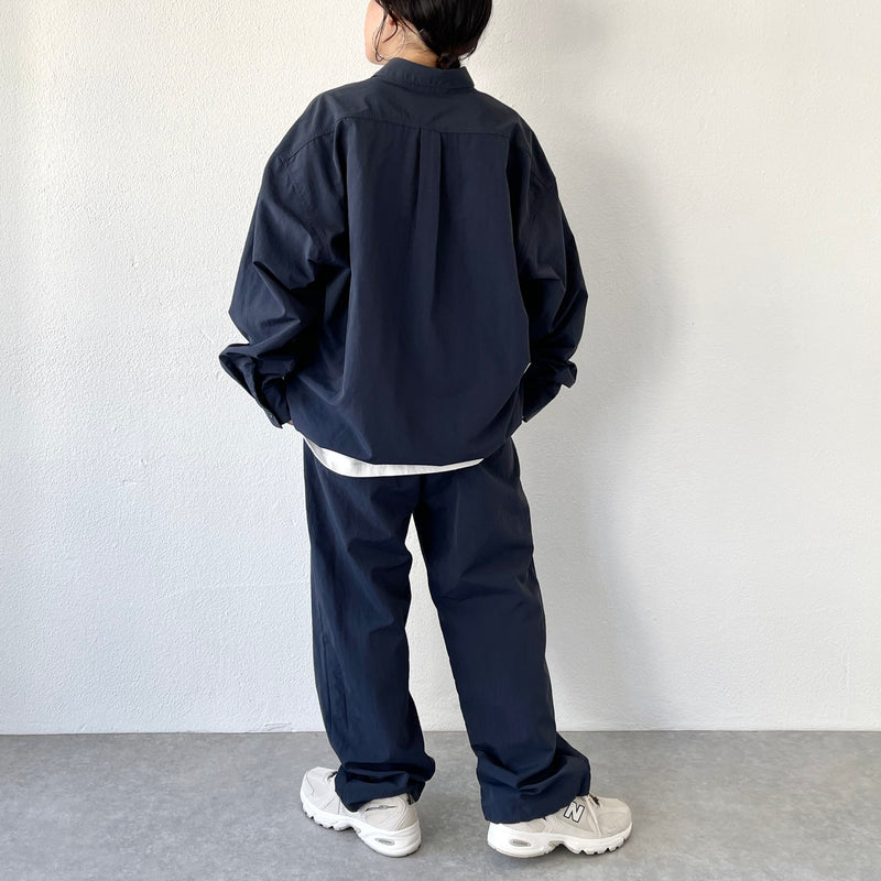 loose silhouette nylon pants / navy（ルーズシルエットナイロン