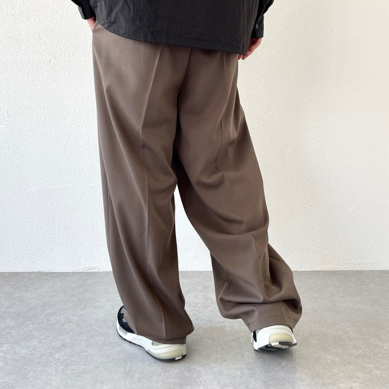 2tuck wide slacks pants / brown（2タックワイドスラックス