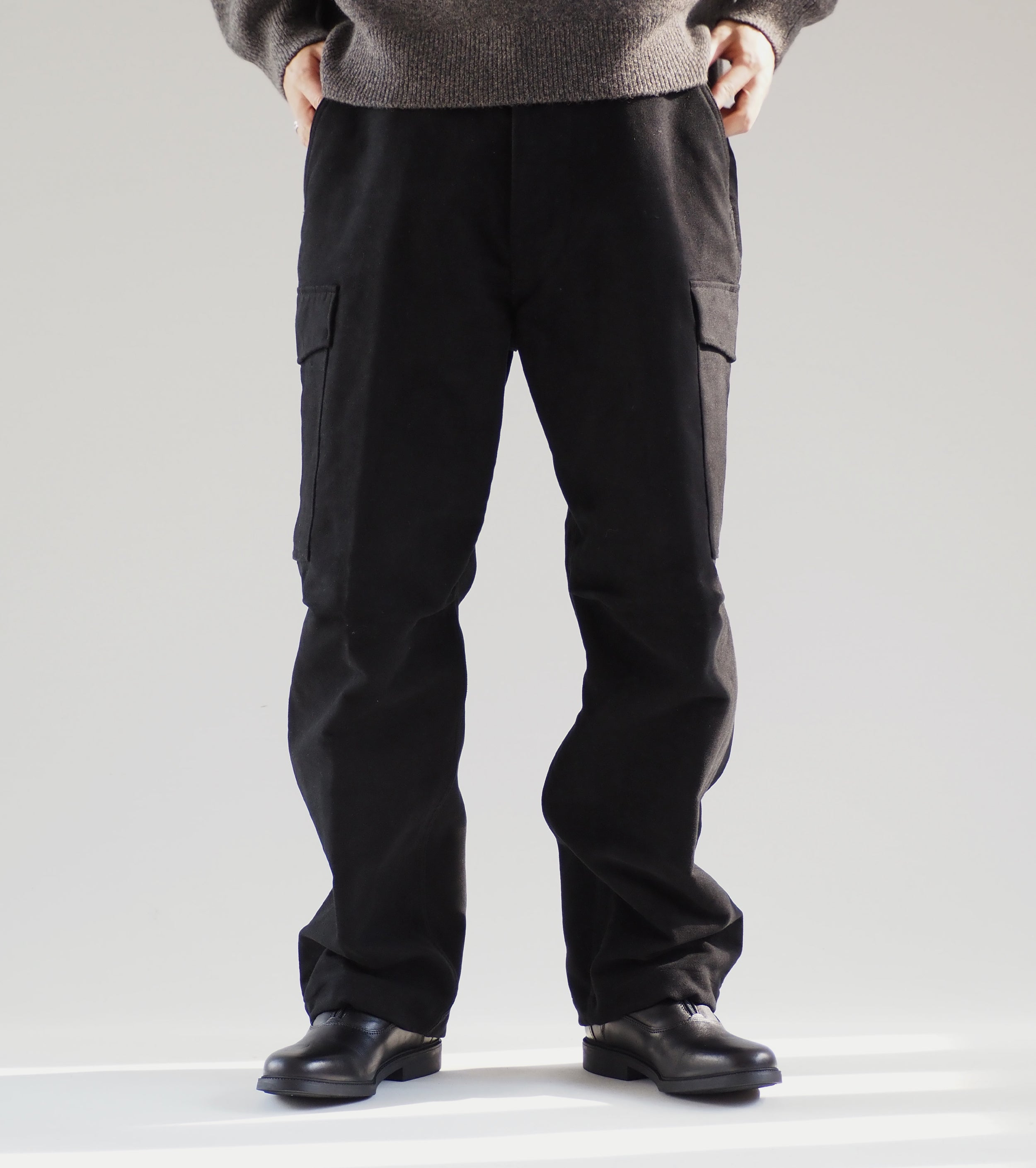 COMOLI Mole Skin BDU Pants, Black – Navyblue