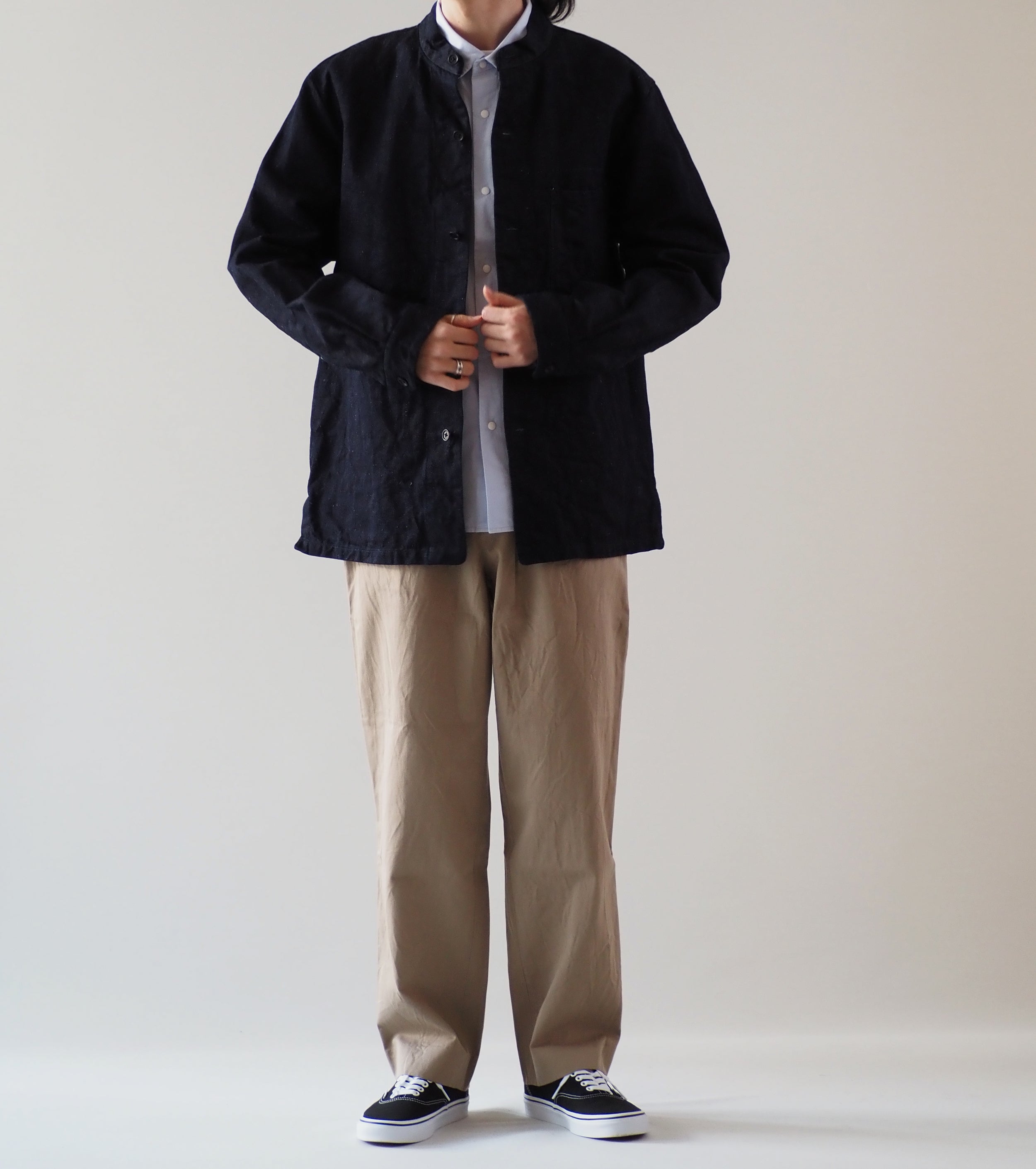 YAECA チノ タック テーパード , Khaki – Navyblue