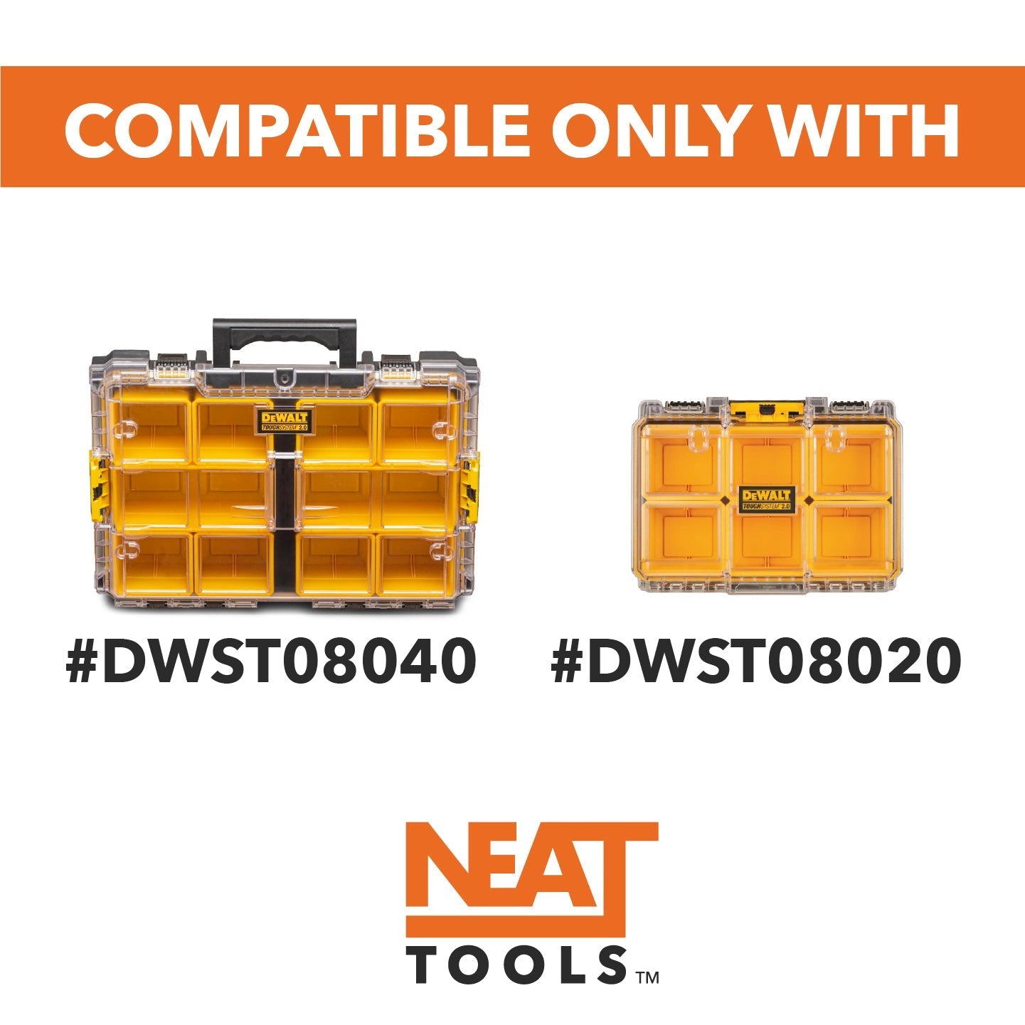 Neat Tools | Stacking Divider Bins Set for Dewalt TOUGHSYSTEM 2.0