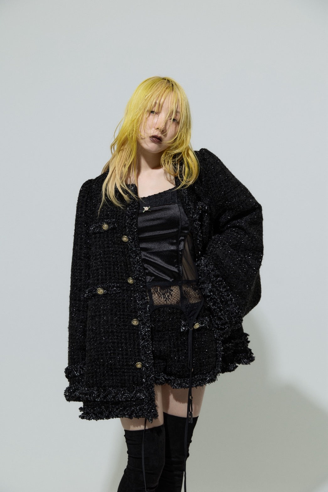 Tweed Bell Dress(Black) – neith.onlinestore