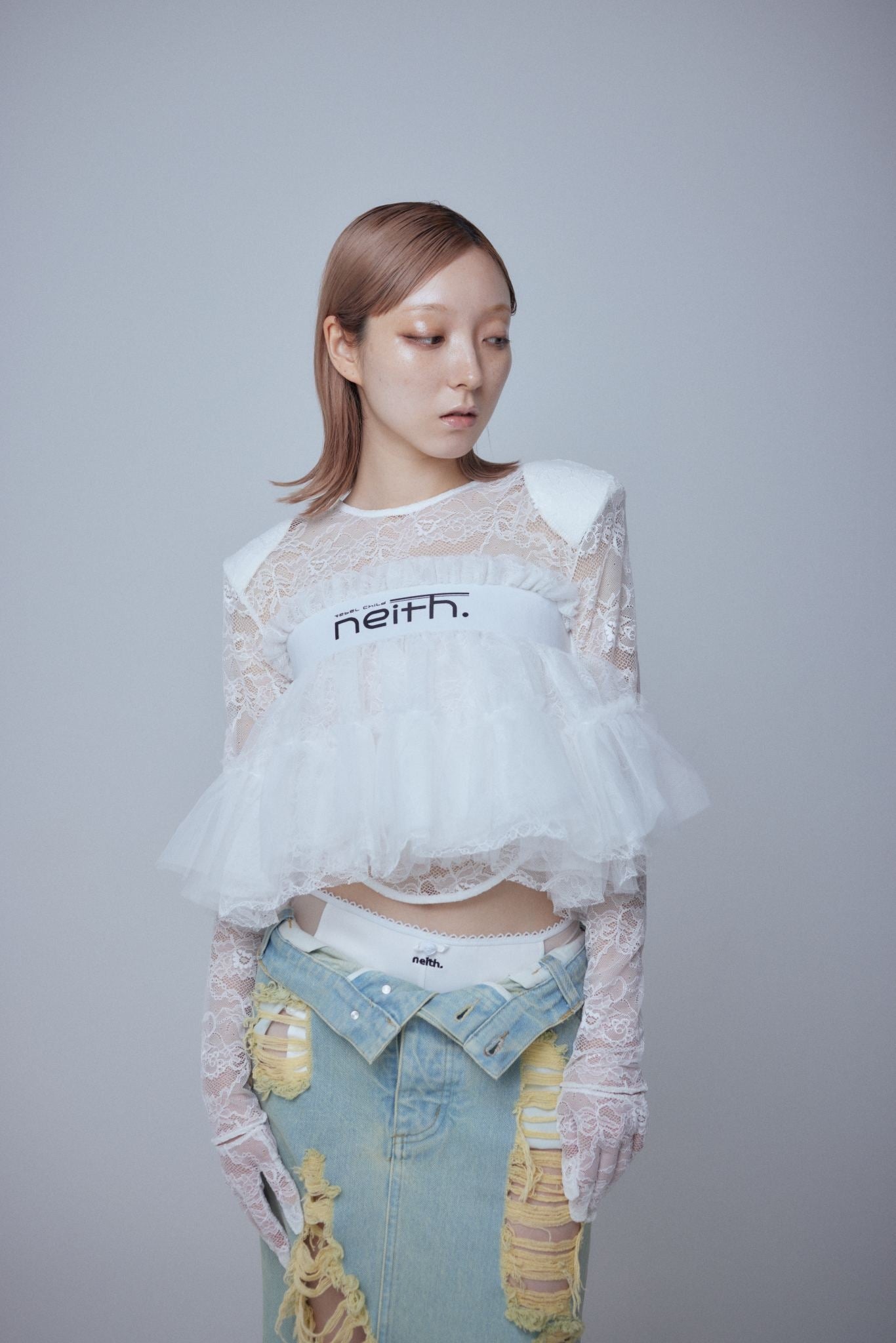 Multi Tulle Top(Lace White) – neith.onlinestore